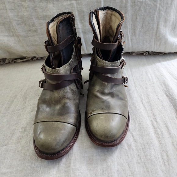 Freebird Gray and Brown Ankle Boots - Picture 3 of 12